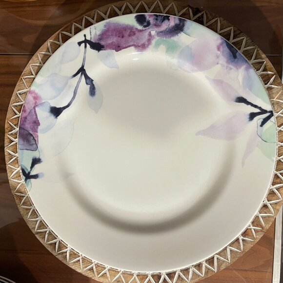Salad Plate Indigo Watercolor Floral Dinner Plate - Picture 1 of 1